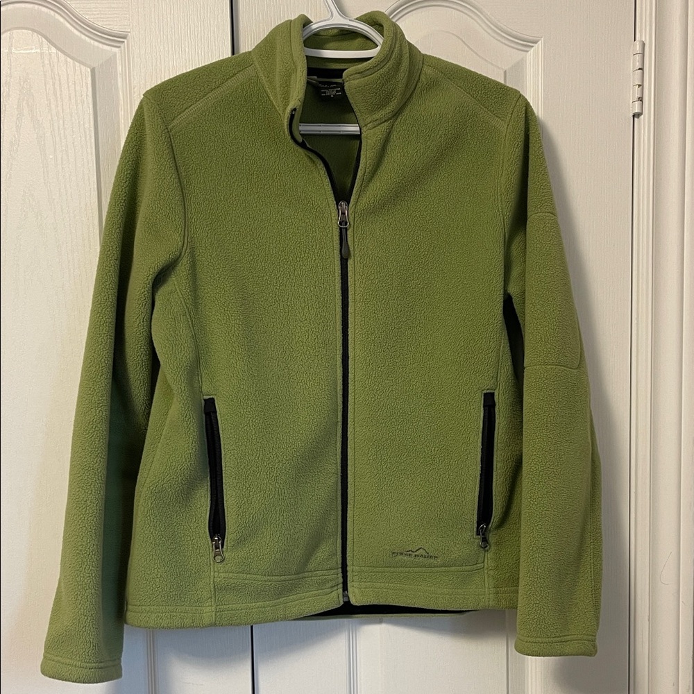 EDDIE BAUER Green Fleece Zip-Up Jacket